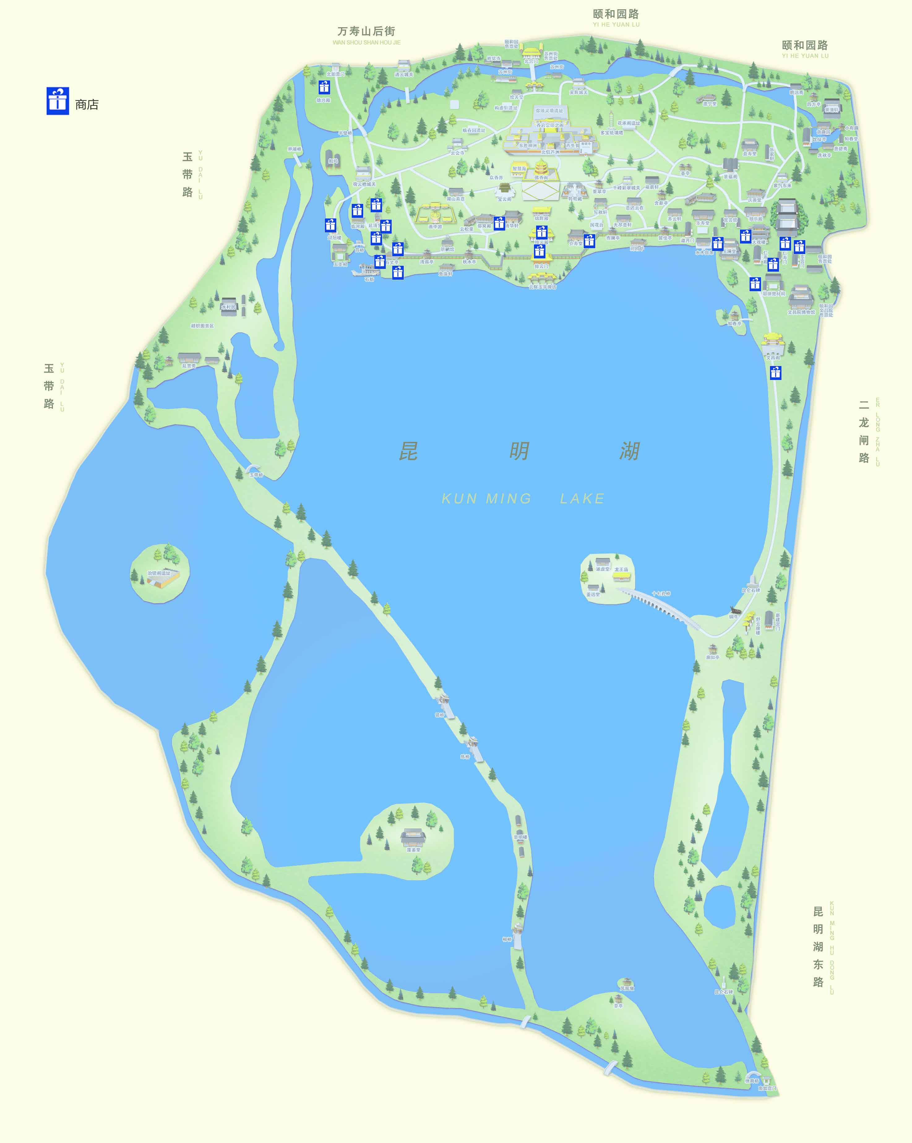 颐和园的地图 平面图图片
